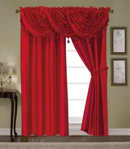 Artículo en oferta, cortinas de ventana elegantes de poliéster, cortinas de cenefa de cascada