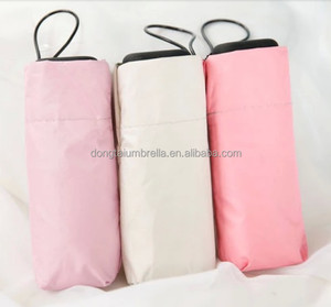 Mini paraguas de protección UV de 5 pliegues con apertura manual de 19 ''x 6K, sombrilla pequeña y barata con marco de Metal para adultos con logotipo personalizado tipo bolsillo - Product Image 1