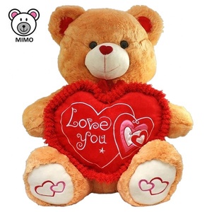 Marca Ricama LOGO Peluche Giocattolo <span class=keywords><strong>Marrone</strong></span> Orsacchiotto Con <span class=keywords><strong>Cuore</strong></span> Rosso Creativo Farcito Sveglio Animale Morbido Peluche Nuovo di San Valentino Orsacchiotto orso - Product Image 3
