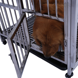 Paslanmaz çelik açık katlama köpek kafesi su geçirmez evcil hayvan kafesi özelleştirmek