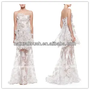 A moda branca pura vestido maxi, o chinês fabricantes de roupas( ylq04082)