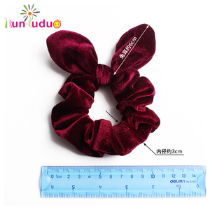 مصنع الجملة العلاقات مطاطا الشعر المخملية آذان أرنب توك شعر إكسسوارات الشعر - Product Image 1