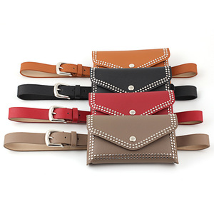 Unionpromo-<span class=keywords><strong>riñonera</strong></span> de <span class=keywords><strong>cuero</strong></span> Pu con remaches para mujer, bolso de cintura con remaches - Product Image 1