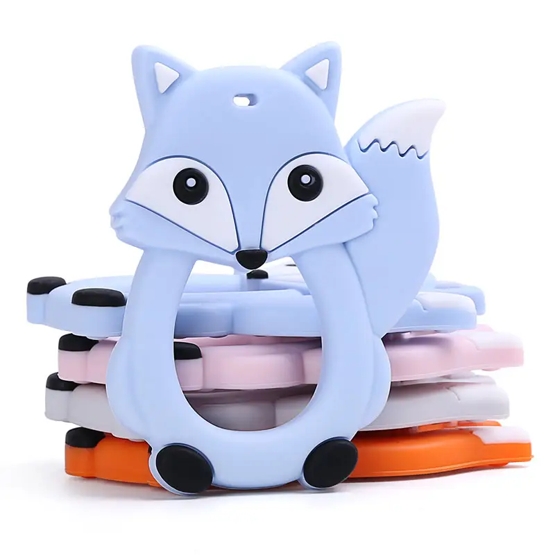 Produk Baru Ide Sensory Baby Teether Mainan Gigi Bayi Fox Silikon Teether