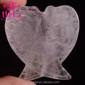 All'ingrosso fatto a mano con <span class=keywords><strong>ali</strong></span> d'<span class=keywords><strong>angelo</strong></span> in cristallo chiaro <span class=keywords><strong>di</strong></span> rosa con pietre preziose <span class=keywords><strong>di</strong></span> quarzo per intagliare pietre curative - Product Image 6