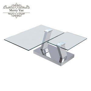 <span class=keywords><strong>Table</strong></span> basse moderne en métal argenté, 4 pièces, écran tactile, acier inoxydable, verre - Product Image 6