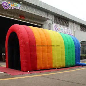 RECENTEMENTE FLESSIBILE 4X2X2.1 MH gonfiabile colorato tunnel aria riempito arcobaleno tunnel custom made ingresso tenda