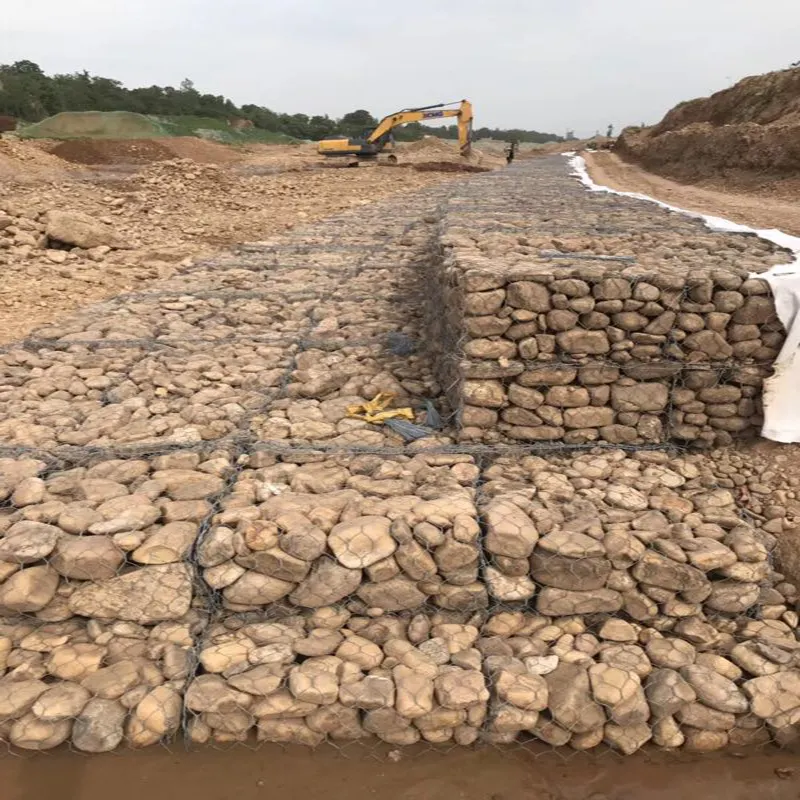 Gabion 바구니의 뜨거운 담dipped 진 직류 전기를 통한 돌 옹벽 gabion 비용