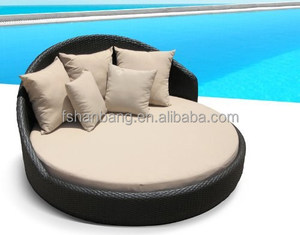 Patio extérieur Meubles En Osier Piscine <span class=keywords><strong>Salon</strong></span> <span class=keywords><strong>De</strong></span> <span class=keywords><strong>Jardin</strong></span> Rond Parure <span class=keywords><strong>de</strong></span> Lit Double - Product Image 1