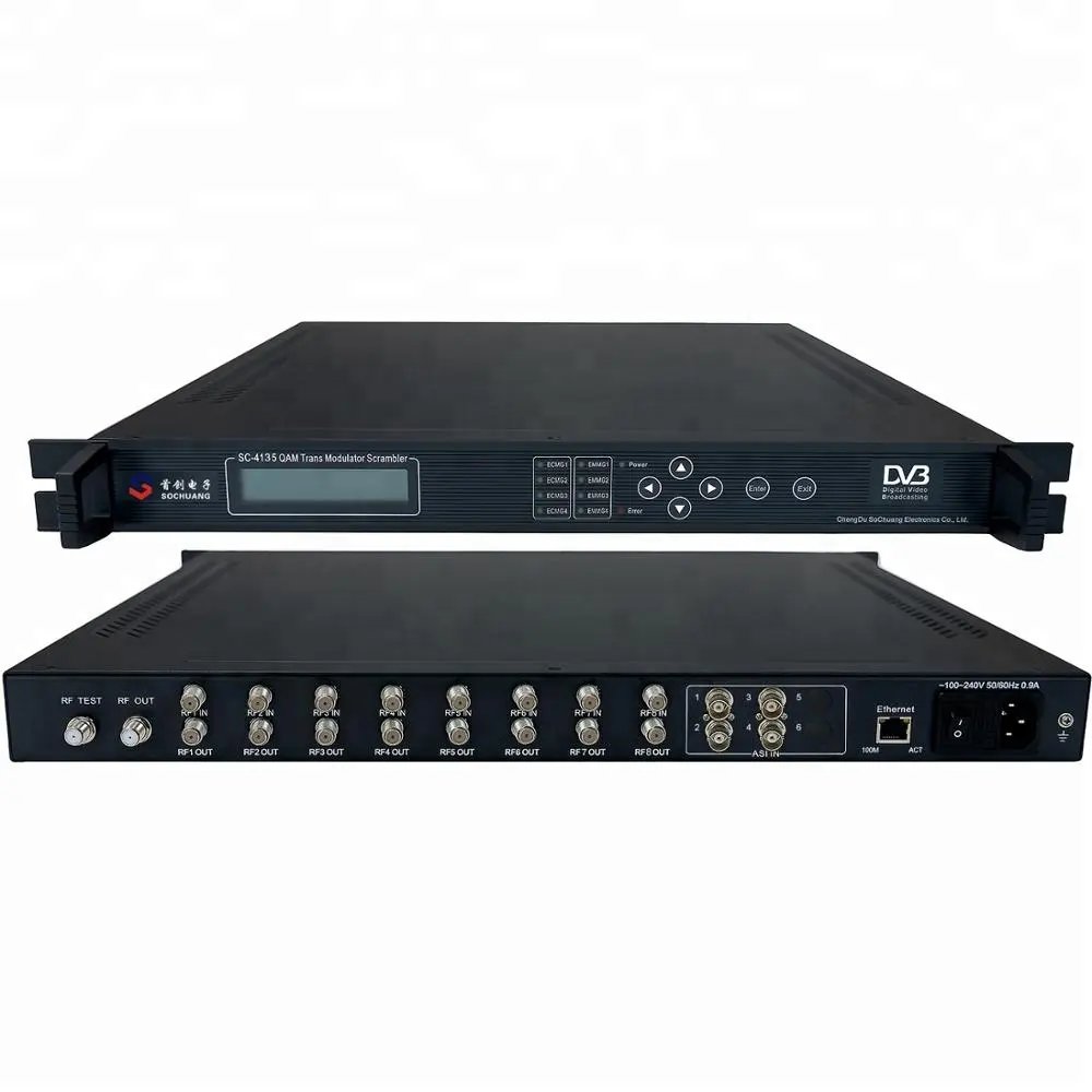 4135 Catv Qpsk เพื่อ Qam โมดูเลเตอร์ (8 * DVB-S/S2 + 4 * ASI In,4 * DVB-C RF Out)