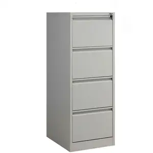 办公家具立式钢制文件柜可锁灰色4抽屉文件柜