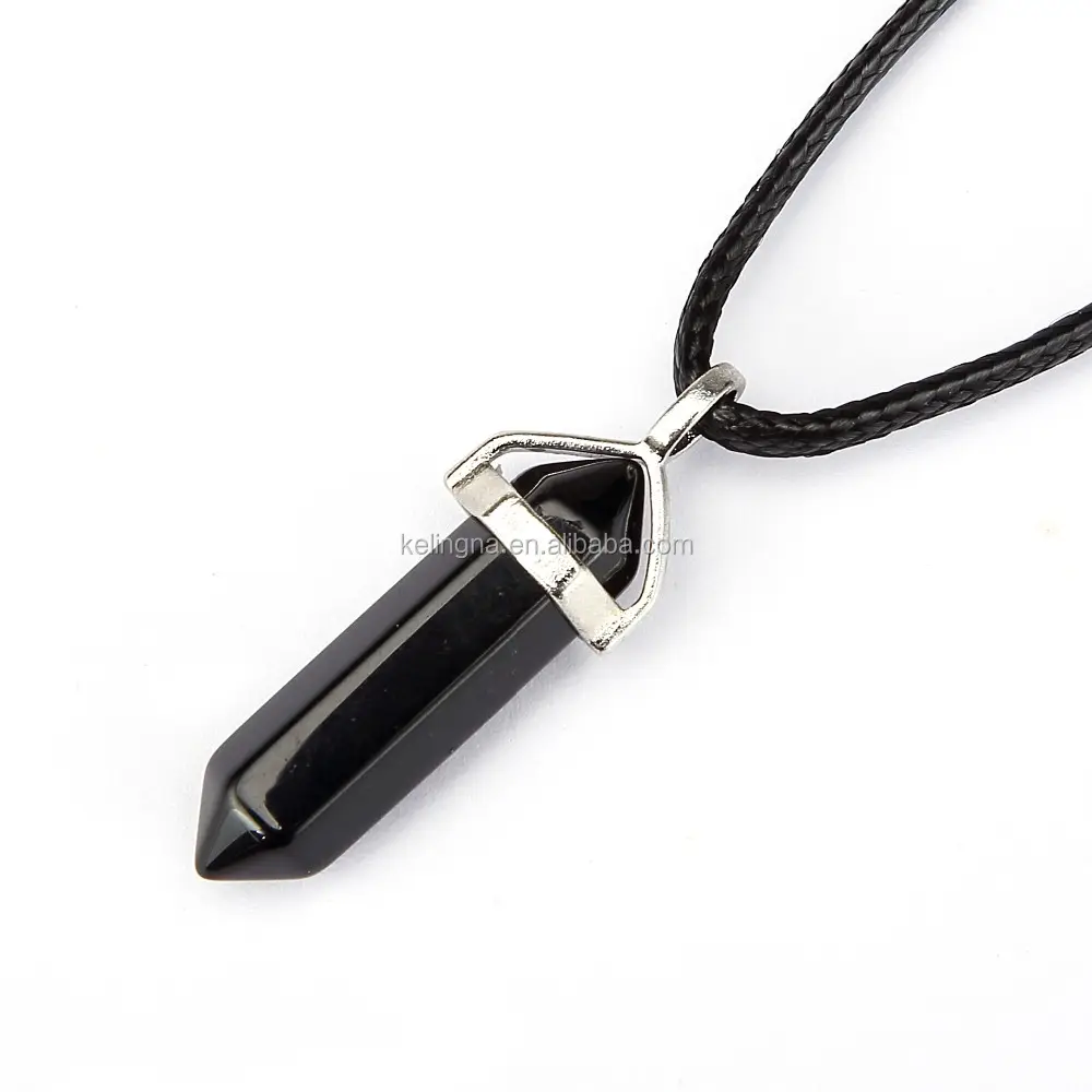 Fashion Wholesale Black Onyx Silver Plated Necklace Pendant Black Jewelry
