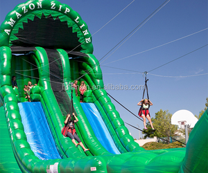 Thương mại trò chơi ngoài trời Inflatable Zip dòng khóa học trở ngại thiết bị Inflatable Bouncer - Product Image 3