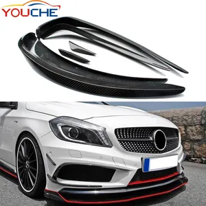 6 stks front splitter air canard voor Mercedes a-klasse W176 AMG pakket 2013-2015