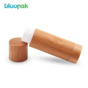 Косметическая упаковка Экологически чистая бамбуковая бальзам для губ, биоразлагаемые тюбики для бальзама для губ, бамбуковые пустые тюбики для губной помады