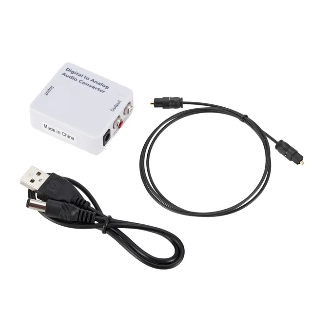 RCA L/r Optical Coaxial Digital to Analog Audio Converter Adapter