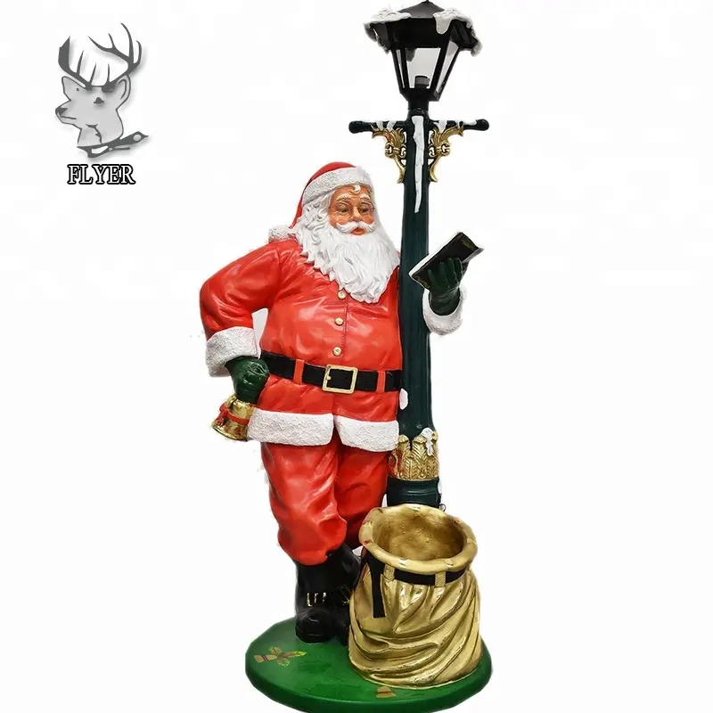 Christmas decoration life size polyresin Santa Claus statue