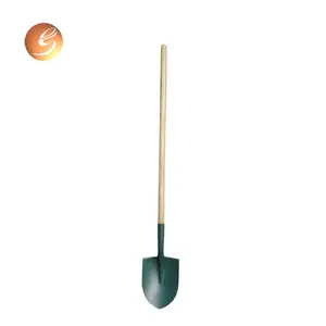 One-stop service custom design Farm digging spade round nose shovel head with long wooden handle