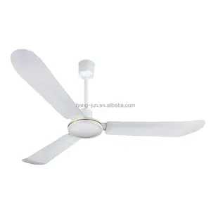 48 / 56" Decor White Metal Blades Ceiling Fan with Silver Ring