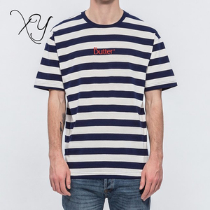 En <span class=keywords><strong>gros</strong></span> de haute qualité personnalisé blanc et bleu <span class=keywords><strong>Scotch</strong></span> plaids brodé chaude de base t-shirt - Product Image 1