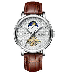 <span class=keywords><strong>Orologio</strong></span> da Polso Automatico da <span class=keywords><strong>Uomo</strong></span> TEVISE T612 <span class=keywords><strong>Elegante</strong></span> e alla Moda con Quadrante Scheletrato e Cinturino in Pelle, Tourbillon e Fasi Lunari per Business - Product Image 2