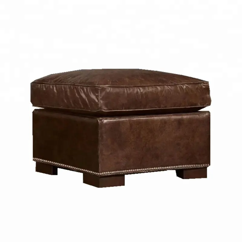 Möbel lieferant maßge schneiderte Echt leder Fuß stütze Ottomane Hocker Vintage Sofa getuftet Hocker Ottomane