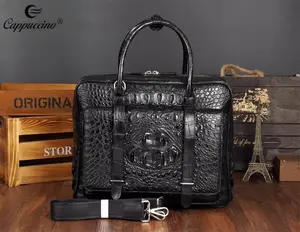 Luxury men real crocodile leather Briefcase Handmade High Quality Crocodile Exotic Skin Briefcase For men