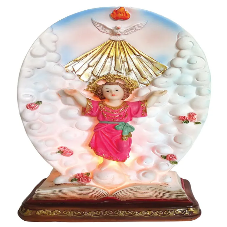 Divina Bambino con la Luce Statua Lampada Luce Decorativa Nino Gesù Religioso