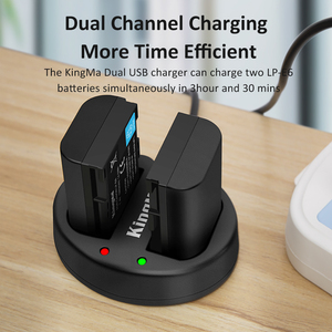 แบตเตอรี่ KingMa LP-E6 (2 ก้อน) + เครื่องชาร์จ USB คู่ สำหรับกล้อง Canon LP-E6 และ 80D 5D2 5D3 5D4 70D 60D 6D 7D 7D2 5DSR - Product Image 3