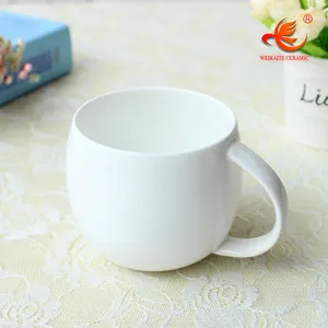 Großhandel 12oz feine Bone China Porzellan Fabrik niedlichen Kaffee Keramik leer einfache weiße Tasse