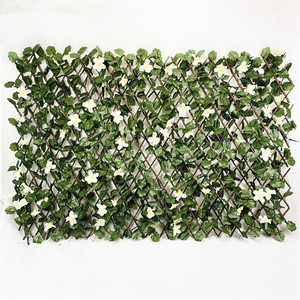 White Flower Instant Privacy UV Stable Outdoor Eco-Friendly Expandable Willow Plastic Artificial Green Ivy <strong>Leaf</strong> Fence <strong>Screen</strong> - Product Image 5