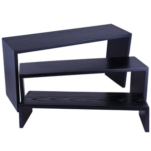 Catering equipment buffet ware soporte elevador de pasteles de madera negro, elevador de buffet de madera de 3 niveles evelación para restaurante - Product Image 5