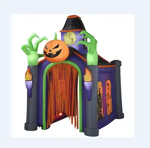 Airblown Halloween Inflatable Ngôi Nhà Ma Ám Với Chết Cây Tăng Ma Bí Ngô