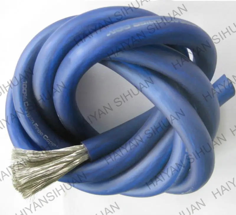 Car Audio power cable wires Silver Tinned OFC Blue