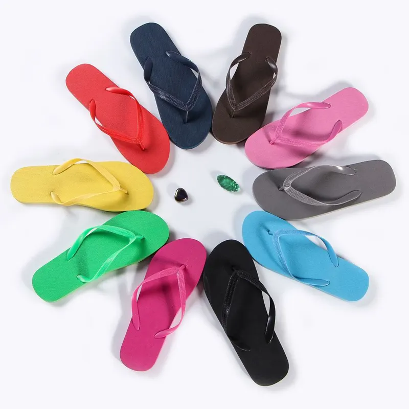 wholesale custom women wedding flip flops beach slippers eva rubber cheap black flip-flops for ladies