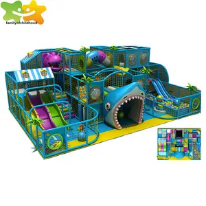 Shark head design plastic kids play area plastic indoor playground