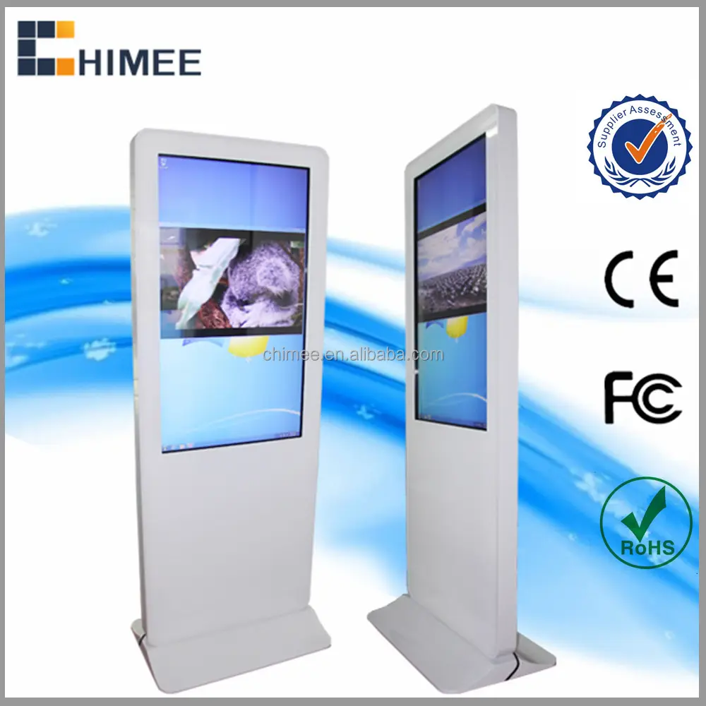 HQ420-C10-T 42 inch Modern design white round lcd floor stand touch computers with i3 i5 i7 cpu