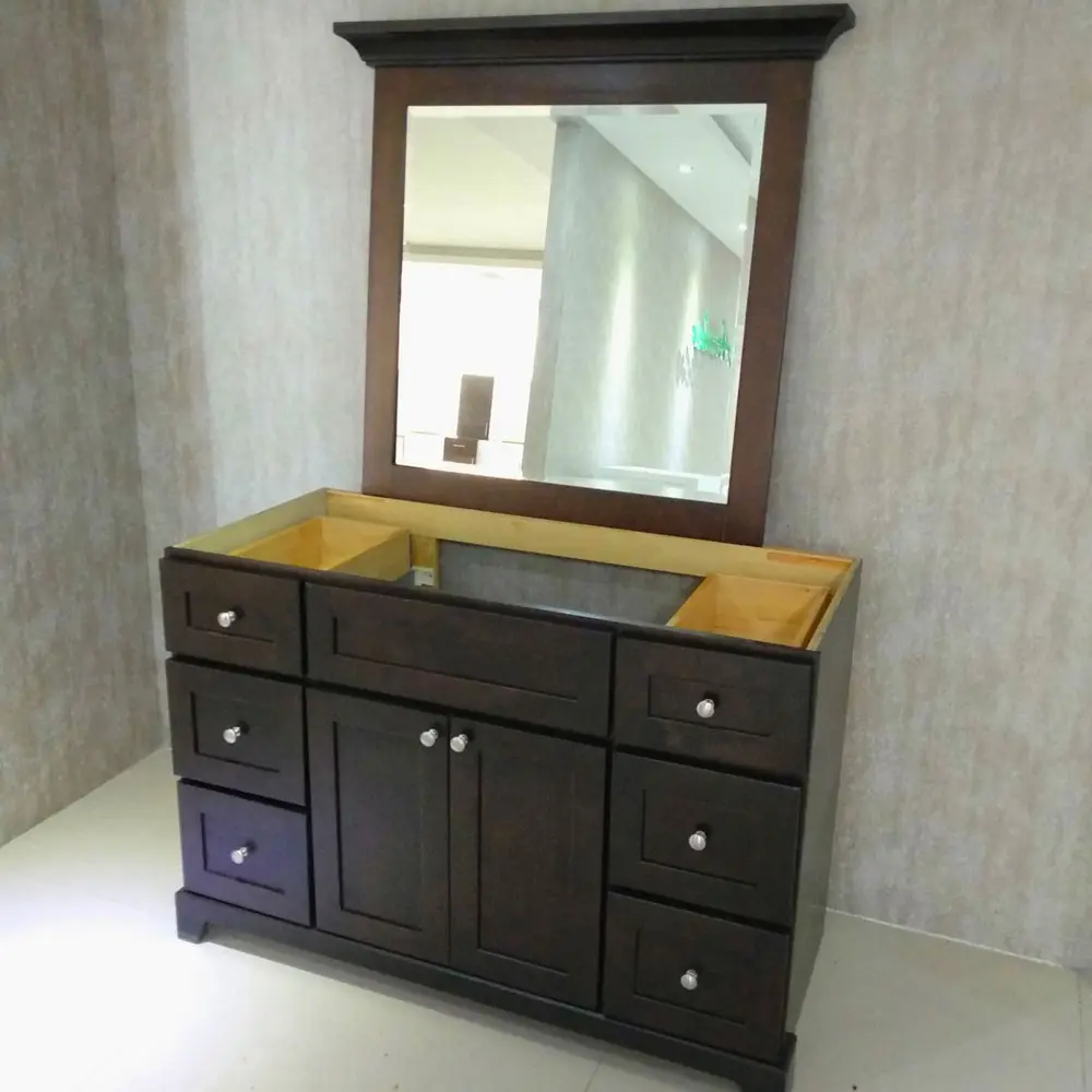 Classic solid wood bathroom vanity mirror cabinet designs