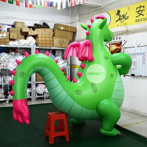 विशाल हरी बड़ा पेट और लंबी पूंछ चलने Inflatable डायनासोर - Product Image 3