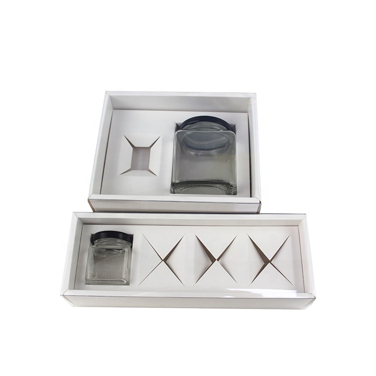 Biodegradable Cardboard For Candle Jars boxing Retail Display Box Insert Food Honey Jar Paper Box With Dividers