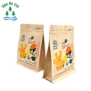 Impressão personalizada Resealable Zipper Flat Bottom Food Packaging Pouch Chips Food Packaging Bags