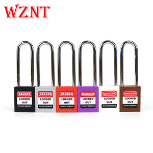 Candado de grillete de acero cromado rojo con etiqueta de bloqueo de seguridad industrial de 76mm de longitud - Product Image 6