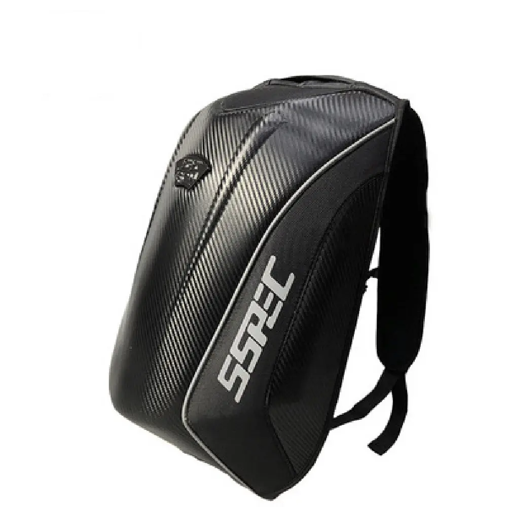 Mochila de cuero para motocicleta para hombre, morral impermeable para motocicleta