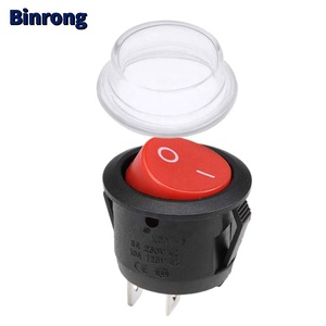Sakelar Nyala/Mati KCD1-105 Kedap Air Bulat 20Mm dengan Penutup Sakelar Sakelar Sakelar Rocker - Product Image 3