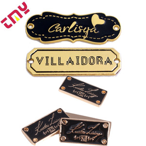 <span class=keywords><strong>Plaque</strong></span> métallique souvenir personnalisée avec logo imprimé, en laiton, style nautique européen, pour sacs à main et lettres <span class=keywords><strong>de</strong></span> vêtements - Product Image 2