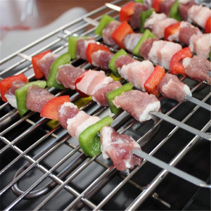 High Quality Oblate BBQ Roast Barbecue Needle <strong>Metal</strong> BBQ <strong>Skewers</strong> for Camping - Product Image 2