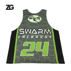 Custom Own Design Sublimation Bee Design Günstigerer Preis Lacrosse Pinnies für Teamwear