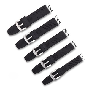16mm 18mm 20mm 22mm 24mm nero bianco <span class=keywords><strong>marrone</strong></span> colore gomma morbida <span class=keywords><strong>cinturino</strong></span> in silicone <span class=keywords><strong>cinturino</strong></span> moda <span class=keywords><strong>cinturino</strong></span> - Product Image 2