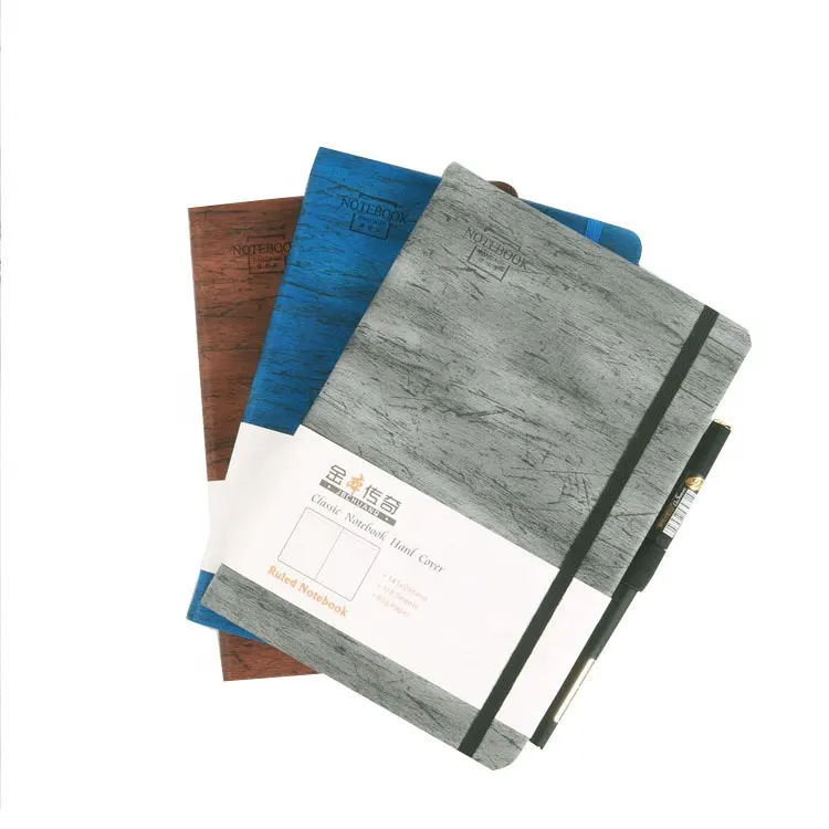 Großhandel Hardcover Stein papier Gummiband Marmor Notebook mit Karten hülle