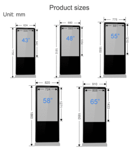 43 "-65" UHD trong nhà cảm ứng đa quảng cáo LCD LED hiển thị màn hình cảm ứng kiosk giá tầng thường vụ quảng cáo hiển thị - Product Image 6